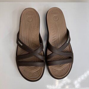 Crocs Sandal Women 9 Slip On Slide Strap Logo Beach Cruise Pool Party Core Go